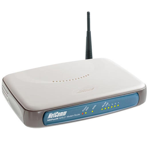 Netcomm NB304N ADSL2 Wireless N300 Router USB/Wifi on-off/WDS/Annex M/VPN 